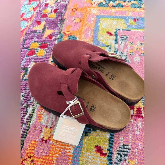 Papillio by Birkenstock Women's Boston Chunky Clogs 40 women’s 9 burgundy Merlot - Picture 3 of 8